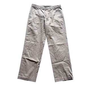 Eddie Bauer Mens Khaki Chinos 34x32 Tan Wrinkle Resistant Classic Fit Pants